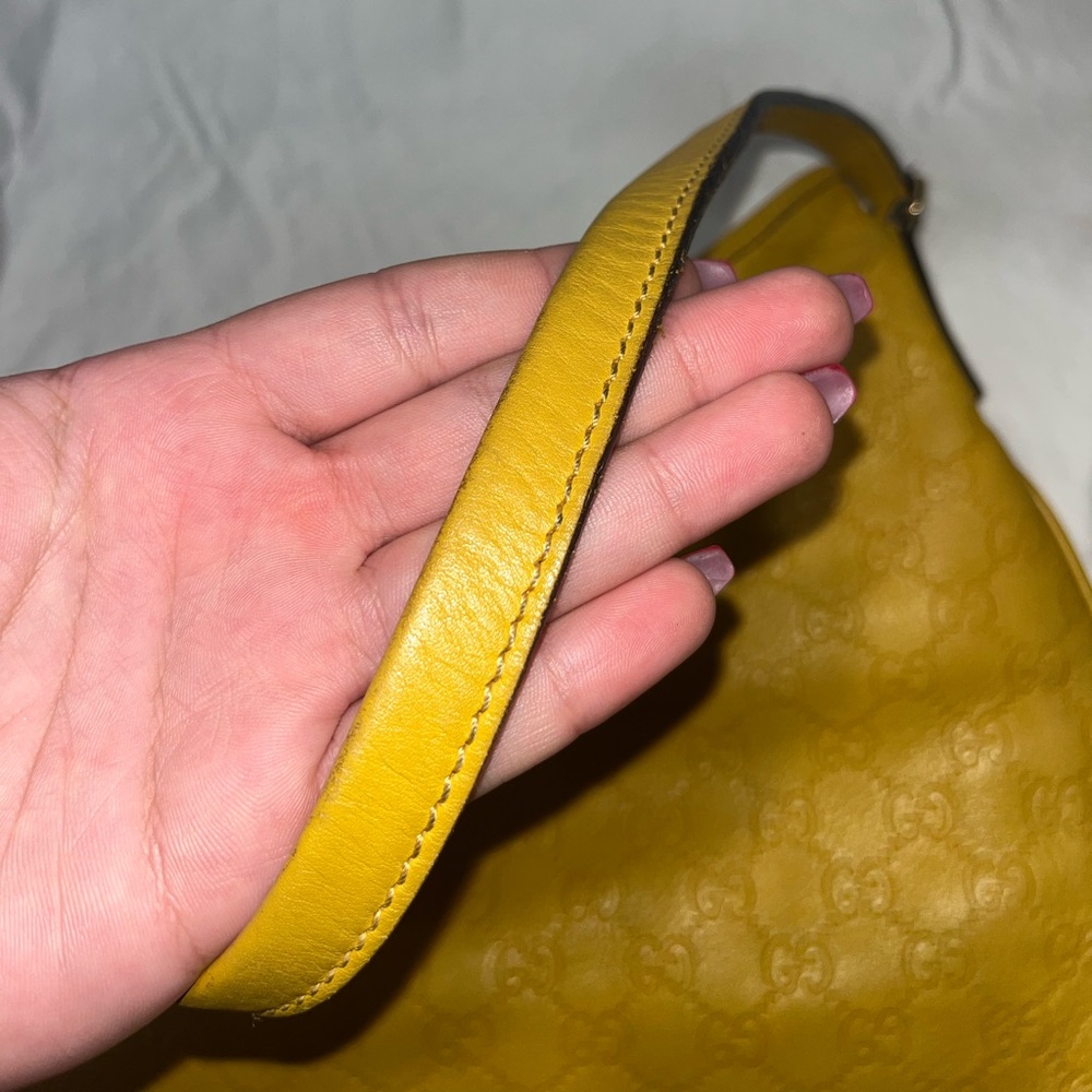 Gucci Yellow Guccissima Leather Medium Britt Hobo - Picture 7 of 9